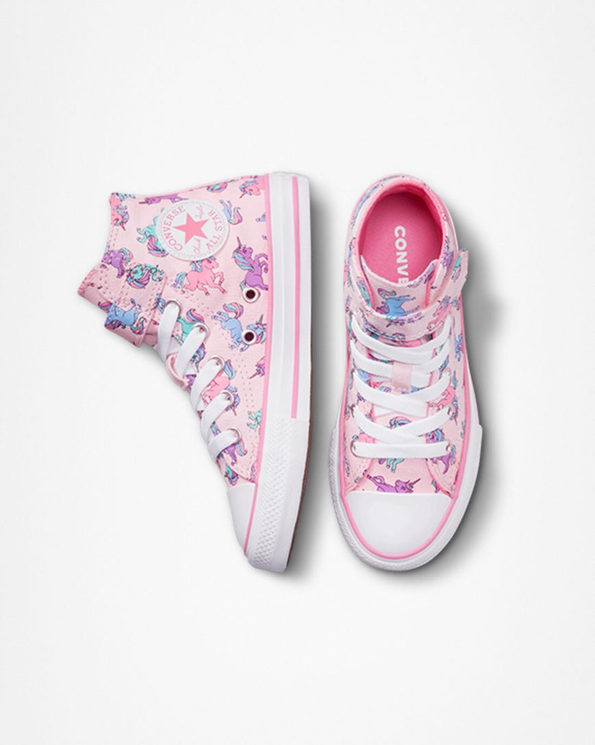 Tenisi Inalti Fete Converse Chuck Taylor All Star Easy-On Unicorns Roz Albastri | RO TFXGL362